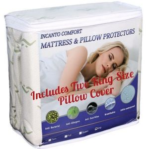 NEW King Size Bamboo Mattress Protector Pad Cover And Pillowcase Protector